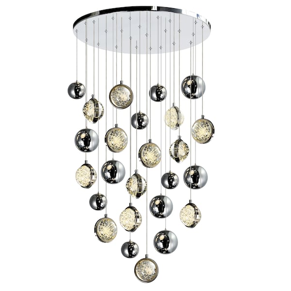 Cwi Lighting Salvador 24 in LED Integrated Polished Nickel Chandelier 1673P24-13-613 - main